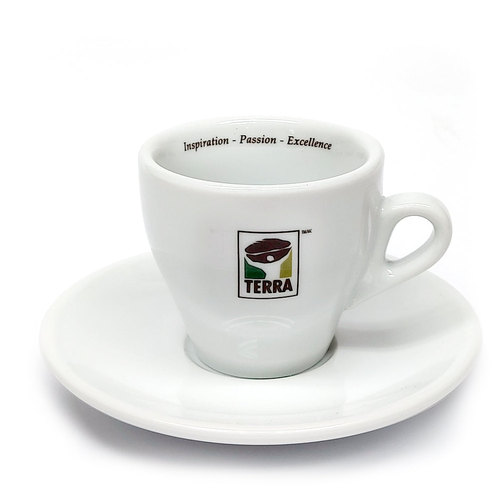 TASSE CAPPUCCINO & SOUCOUPE BLANCHE TERRA (6 oz)