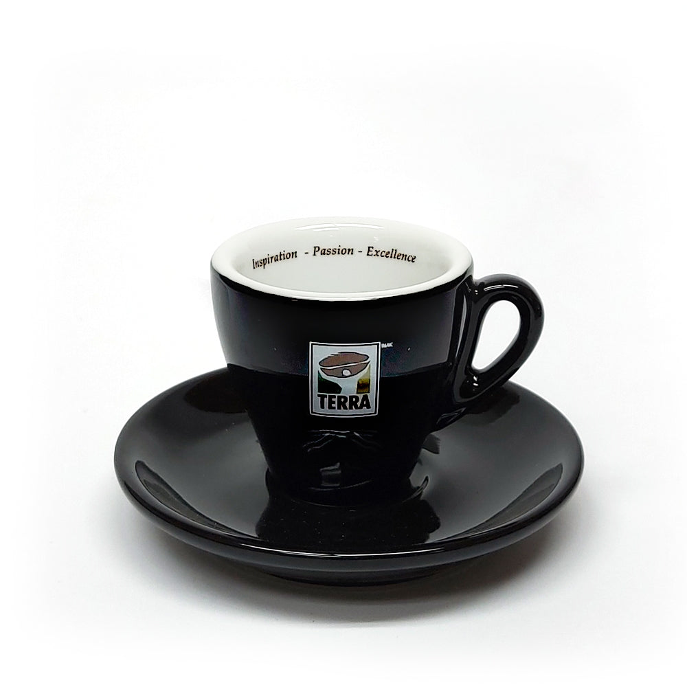 TASSE À ESPRESSO & SOUCOUPE NOIRE TERRA