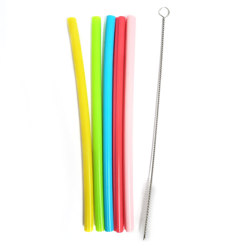 Pailles réutilisables (Ens. de 5 avec brosse nettoyante)