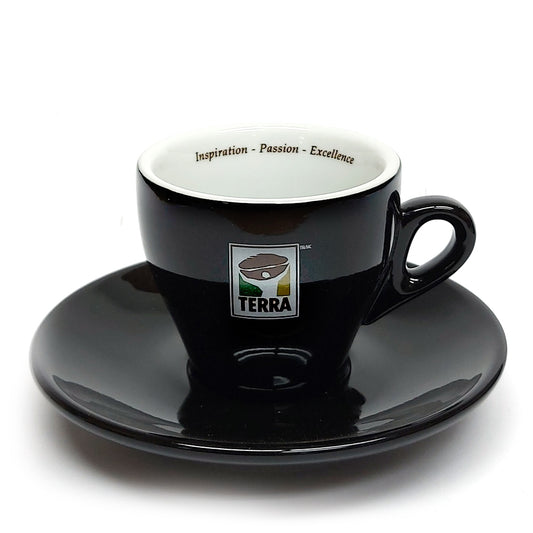 Cappuccino Cup & Saucer Black (6 oz) - Terra